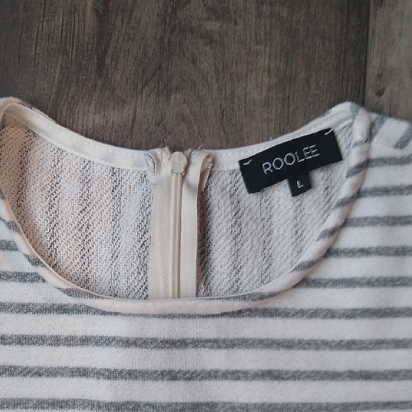 Roolee White and Gray Striped Long Sleeve Top - Picture 2 of 5